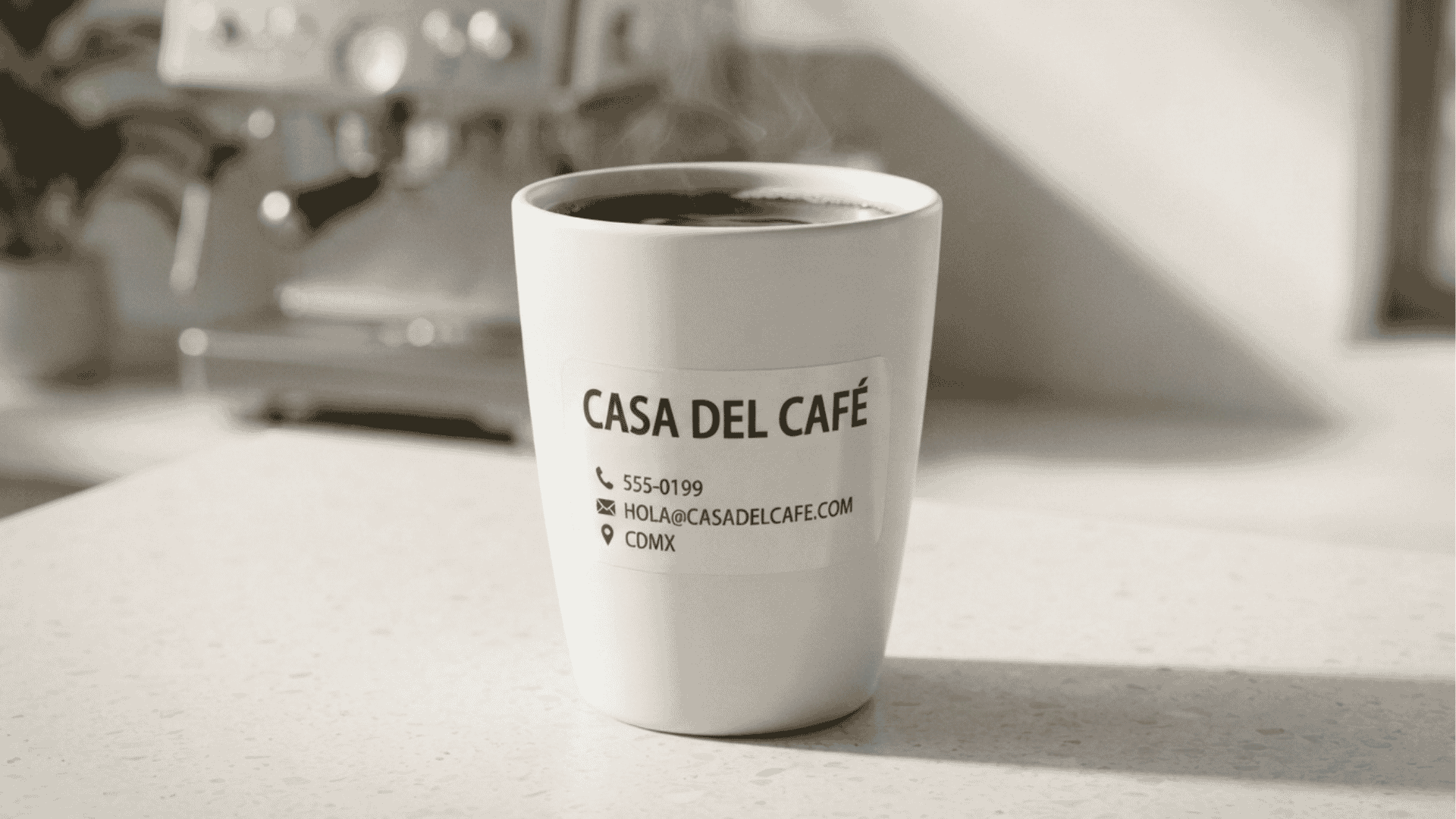 Que medida es recomendable de un sticker donde aparezca logo y datos de contacto en un vaso publicitario